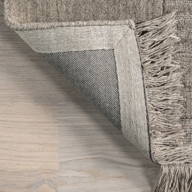 Beige Wool Handmade Tufted Rectangular Area Rug 4' x 6'