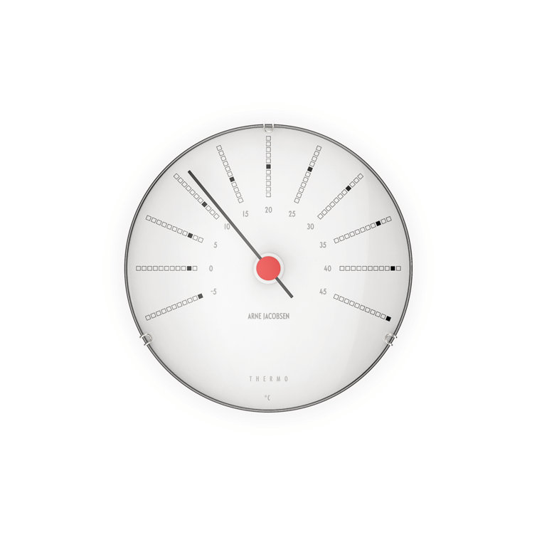 Arne Jacobsen Modern Aluminum Wall Barometer with Humidity Sensor