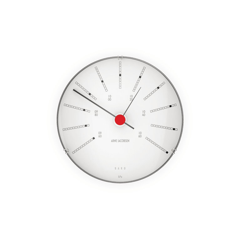 Arne Jacobsen Modern Aluminum Wall Barometer with Humidity Sensor