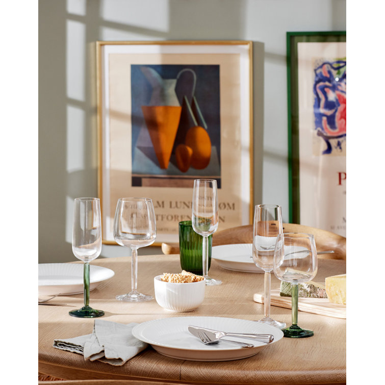 Hammershoi Green Stem Glass Wine Set, 11.8 oz