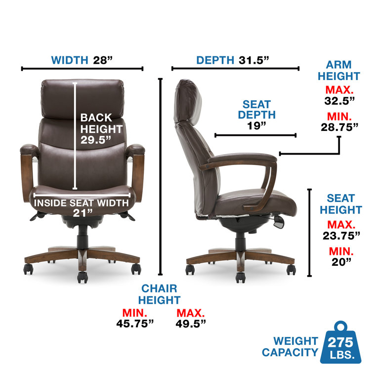 Modern Executive High-Back Brown Leather Swivel Chair with Lumbar Support