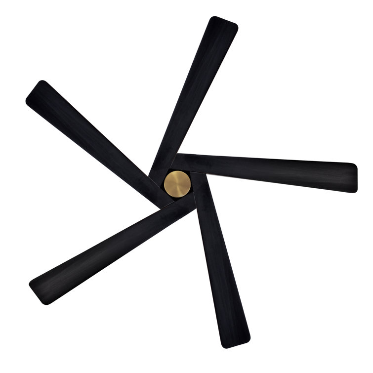 54" Gold and Black 5-Blade Ceiling Fan with Remote