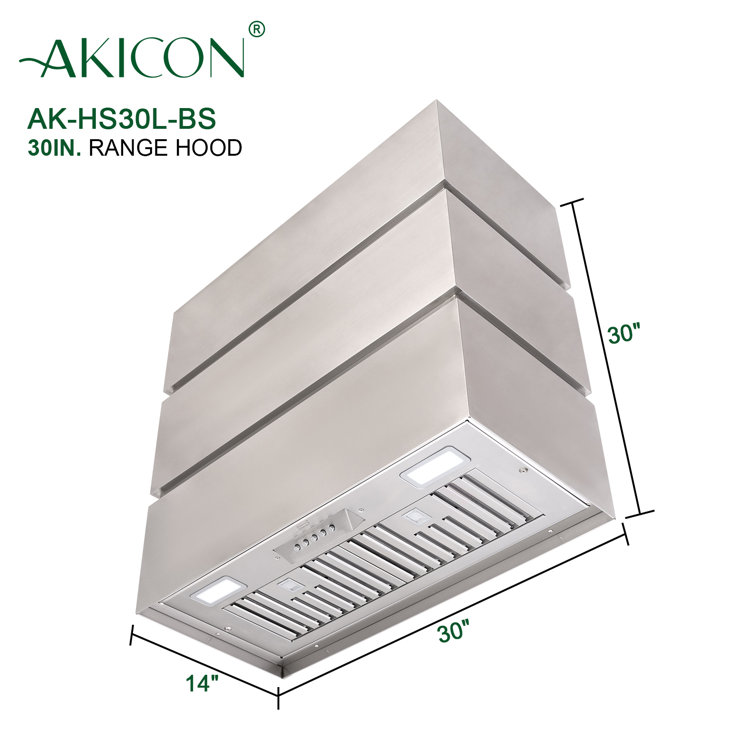 30-Inch Stainless Steel Wall Mounted Range Hood with Charcoal Filter
