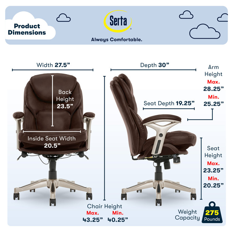 Chestnut Brown Faux Leather Executive Swivel Office Chair