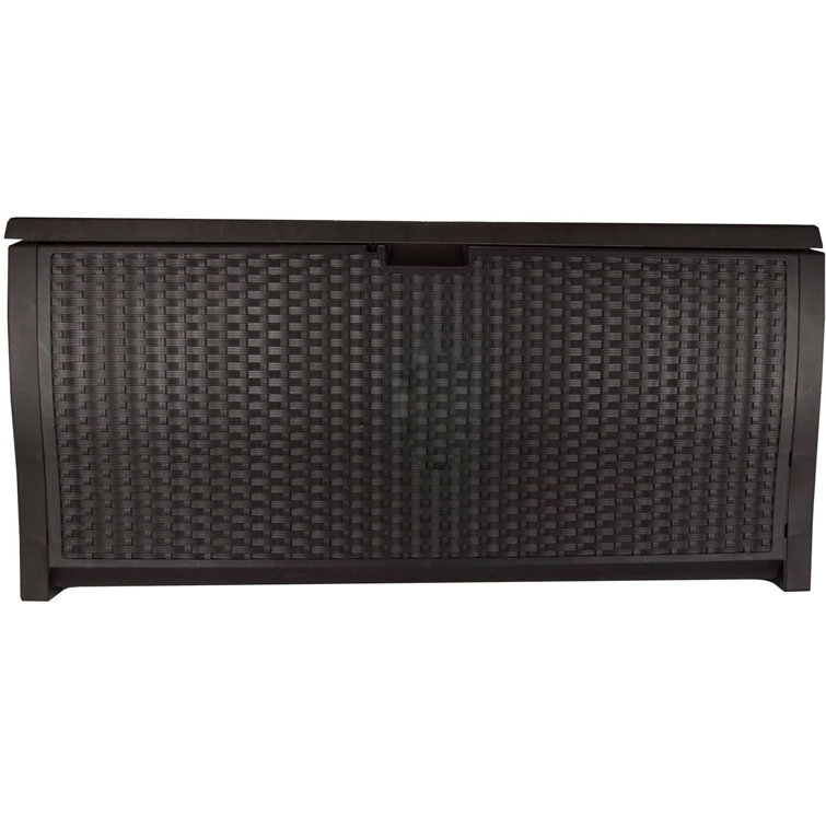 Mocha Brown Wicker Resin 99-Gallon Lockable Deck Box