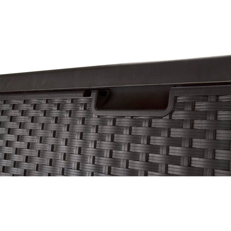 Mocha Brown Wicker Resin 99-Gallon Lockable Deck Box