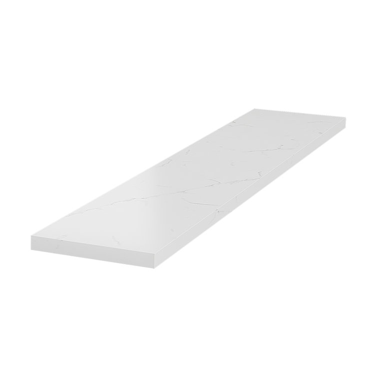 Bianco Bella Quartz White 21" x 4" Bathroom Vanity Sidesplash