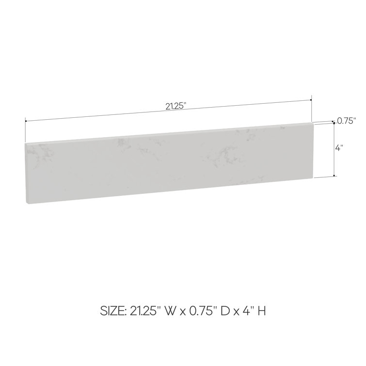 Carrara White Engineered Stone Bathroom Vanity Sidesplash 21" x 4"