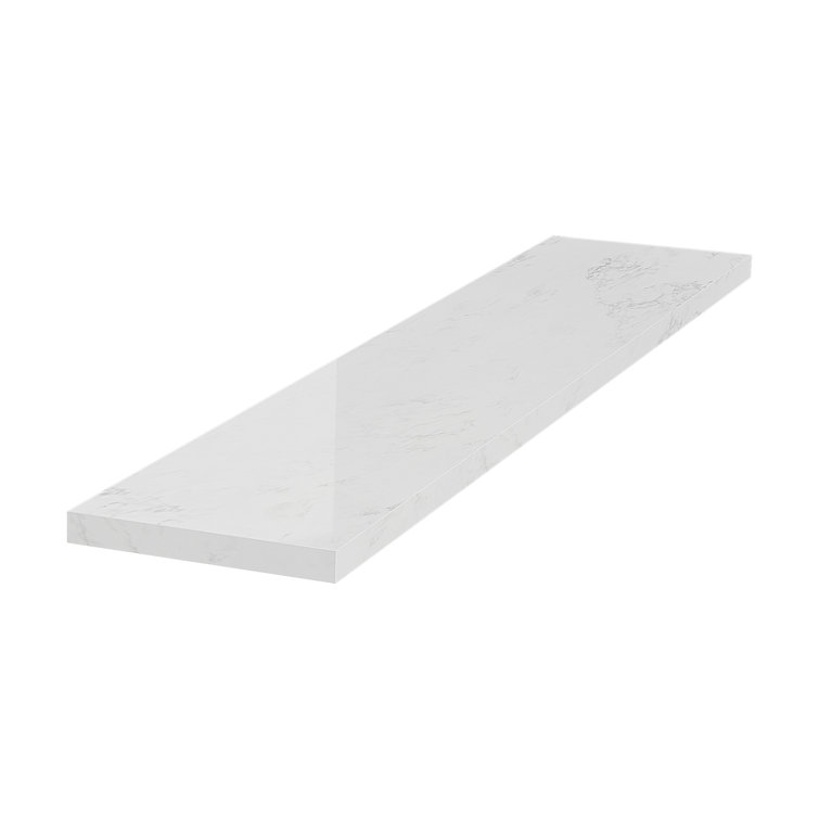 Carrara White Engineered Stone Bathroom Vanity Sidesplash 21" x 4"