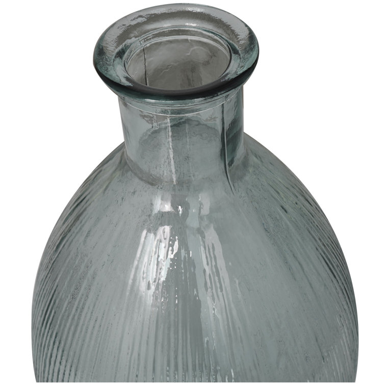 Asymmetrical Handcrafted Clear Glass Table Vase