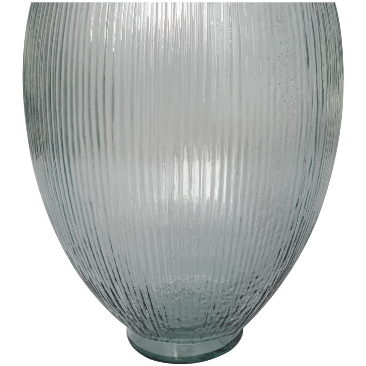 Asymmetrical Handcrafted Clear Glass Table Vase
