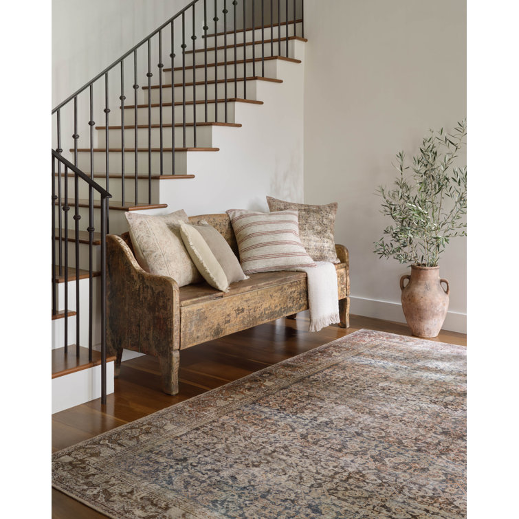 Georgie Multi/Spice Vintage-Style Rectangular Area Rug 3'-9" x 5'-6"