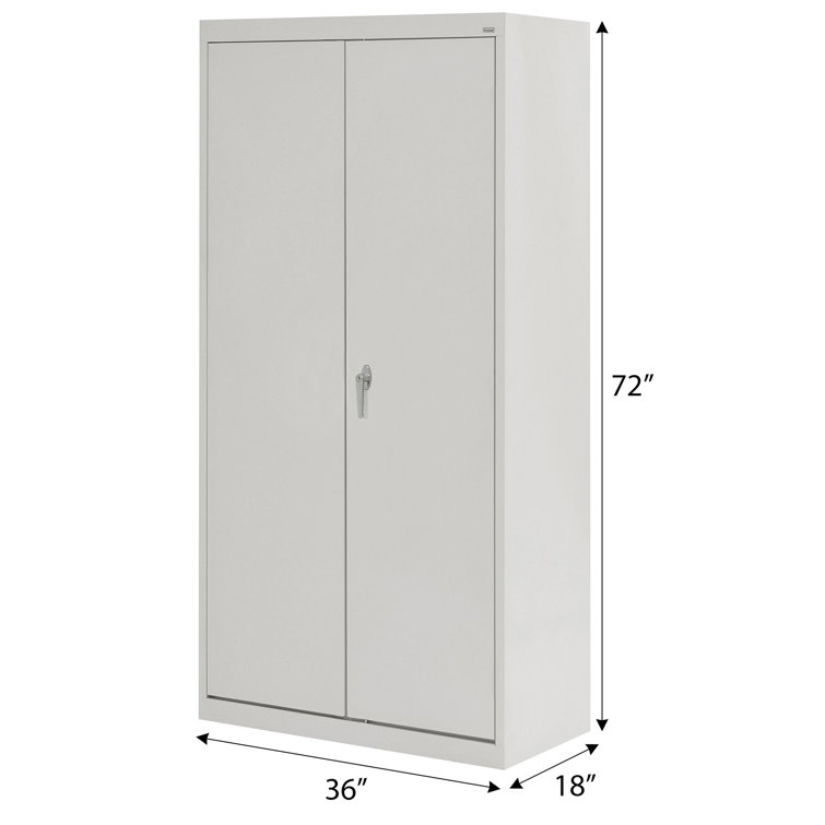 Dove Gray Steel Office Storage Cabinet with Adjustable Shelves