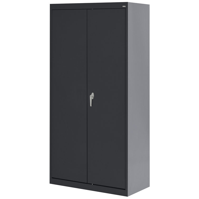 Classic Black Steel Wardrobe Cabinet with Adjustable Shelf