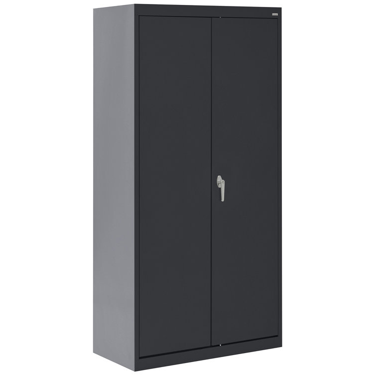 Classic Black Steel Wardrobe Cabinet with Adjustable Shelf