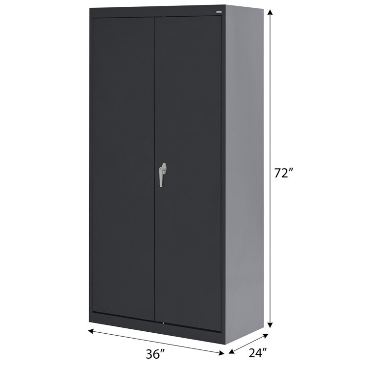 Classic Black Steel Wardrobe Cabinet with Adjustable Shelf