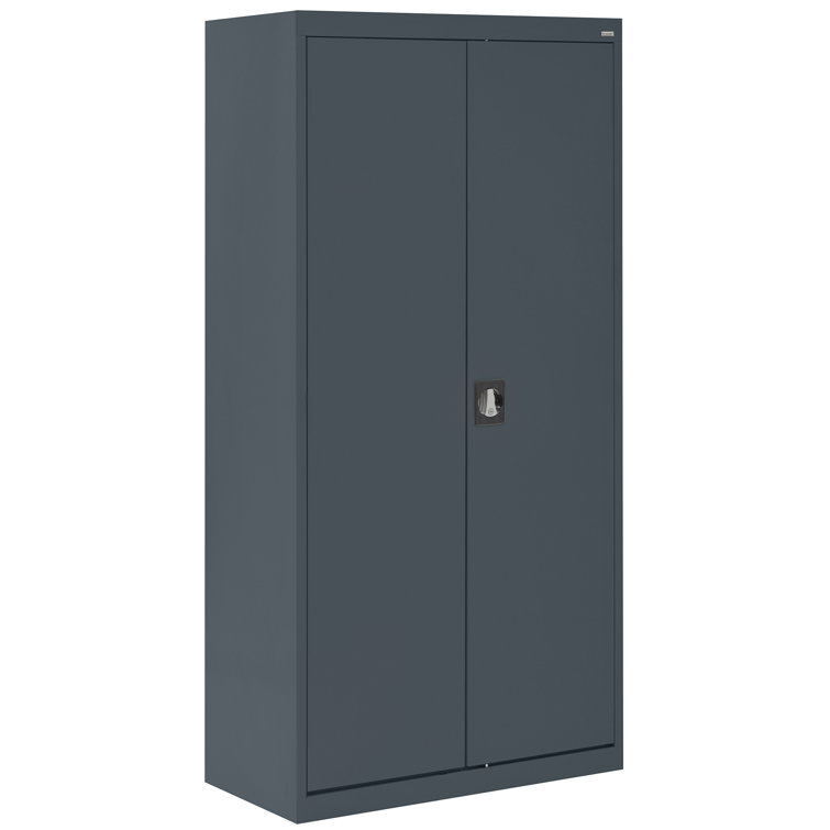 Charcoal Steel Freestanding Lockable Office Cabinet with Adjustable Shelving
