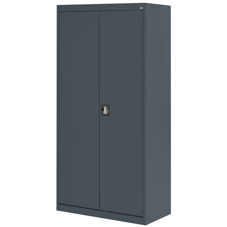 Charcoal Steel Freestanding Lockable Office Cabinet with Adjustable Shelving