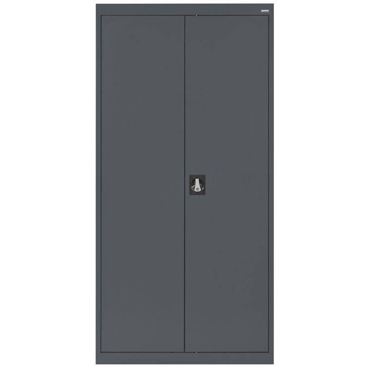 Charcoal Steel Freestanding Lockable Office Cabinet with Adjustable Shelving