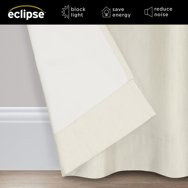 Ivory Polyester Blackout Rod Pocket Curtain Panel