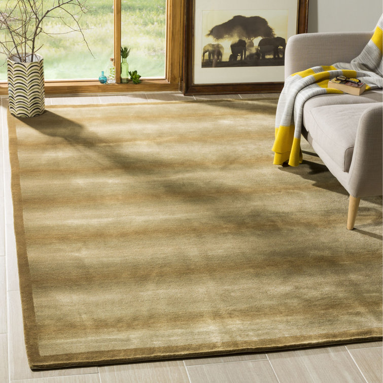 Contemporary Geometric 6' x 9' Red Wool & Silk Area Rug