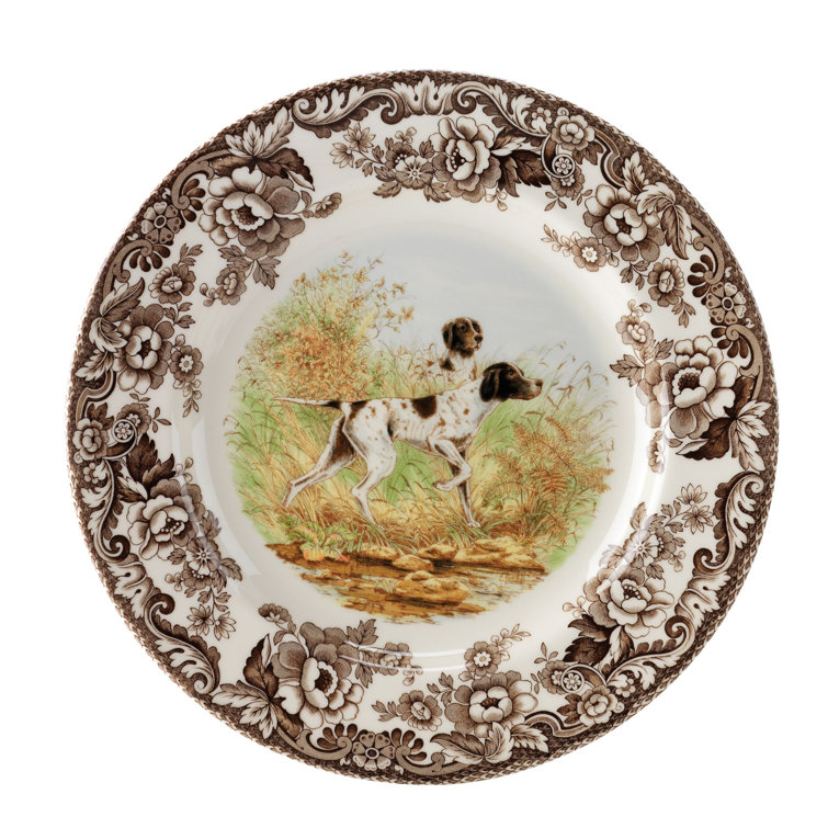Woodland Dogs Traditional Multicolor 8" Porcelain Salad Plate