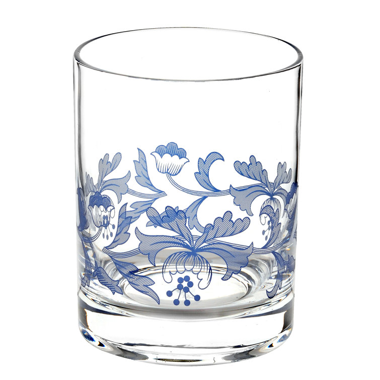 Spode Blue Italian Double Old Fashioned Glasses, 14 oz, Set of 4