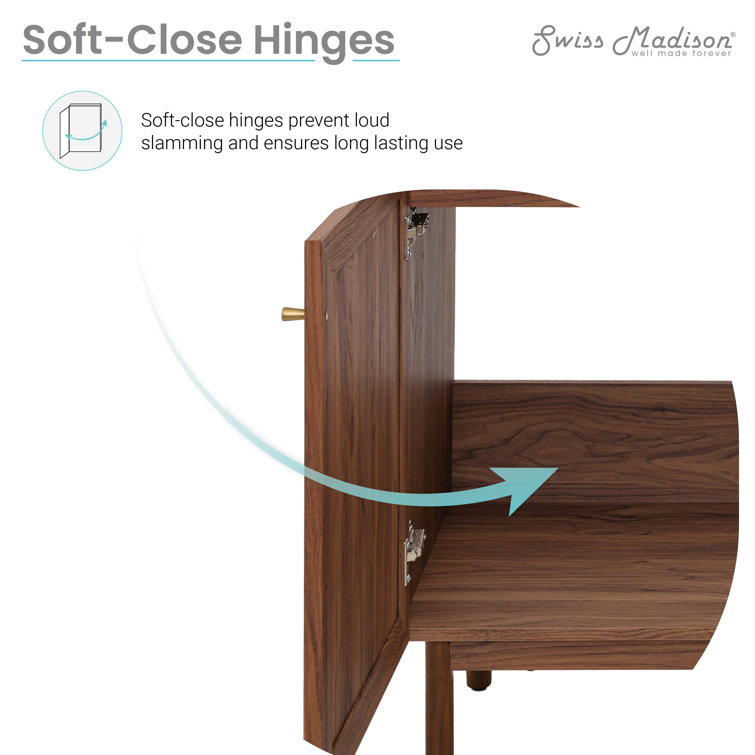 Classe 24" Dark Walnut Freestanding Bathroom Vanity with Cane Doors