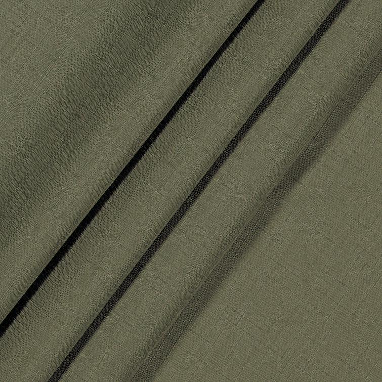 Artichoke Green Blackout Polyester Rod Pocket Curtains