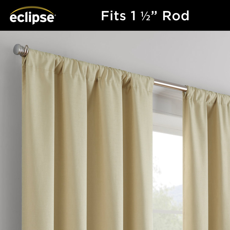 Kenna Tan Blackout Rod Pocket Curtain Panel, 54"x42"