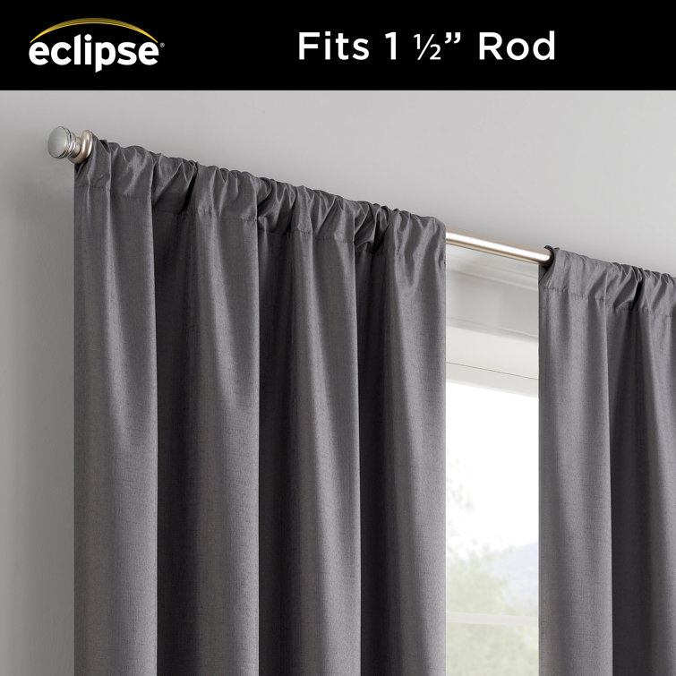 Charcoal Blackout Rod Pocket Window Curtain Panel