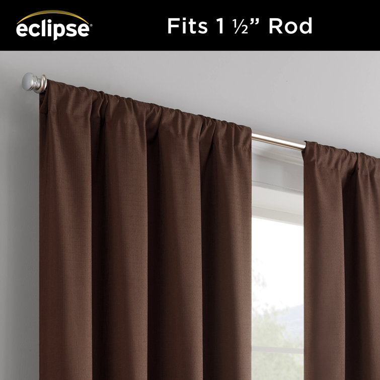 Chocolate Blackout Rod Pocket Curtain Panel, 42" x 84"