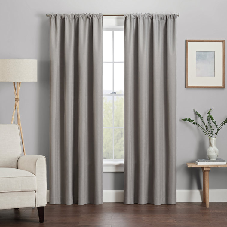 Kenna Tan Blackout Rod Pocket Curtain Panel, 54"x42"