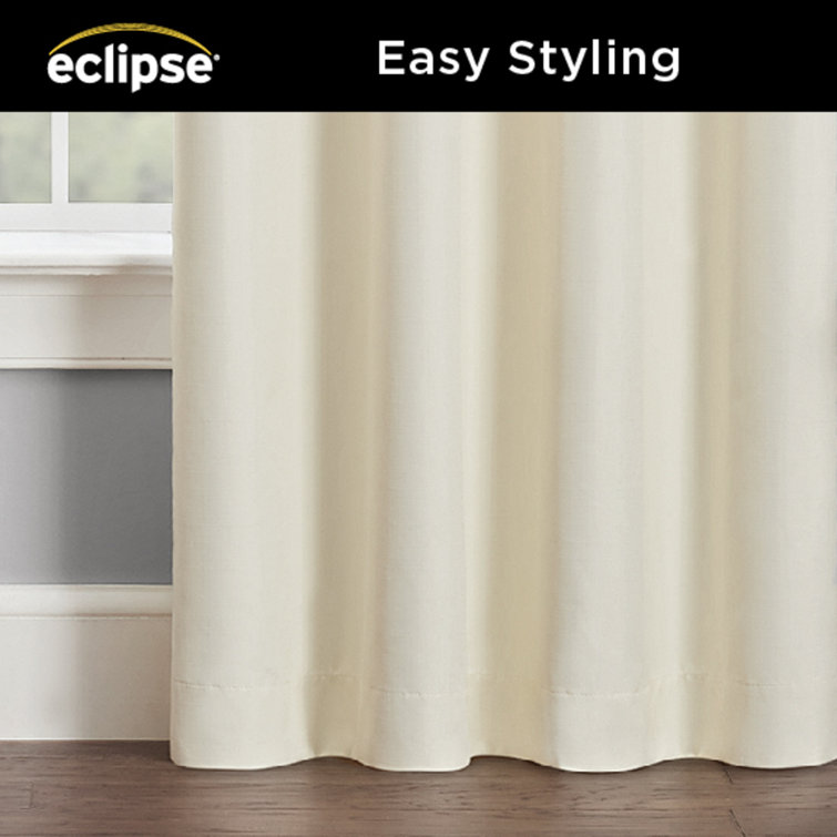 Ivory Polyester Blackout Rod Pocket Curtain Panel