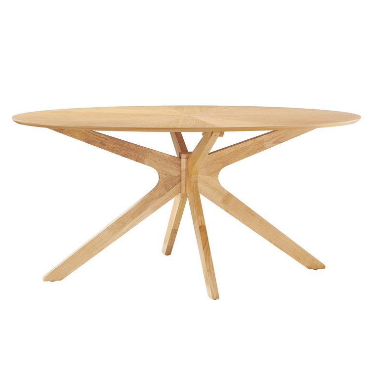 Crossroads 47" Round Oak Wood Dining Table