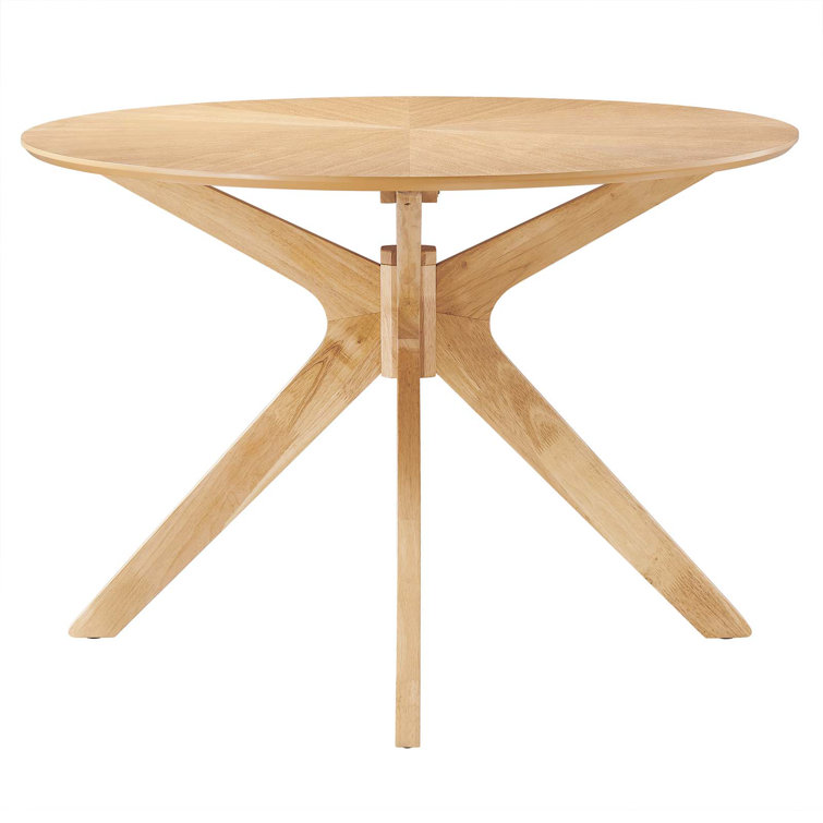 Crossroads 47" Round Oak Wood Dining Table