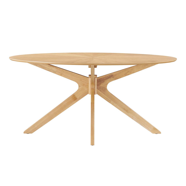 Crossroads 47" Round Oak Wood Dining Table