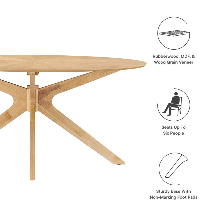 Crossroads 47" Round Oak Wood Dining Table