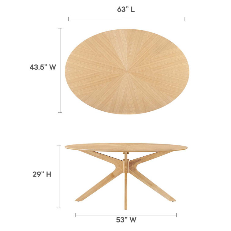 Crossroads 47" Round Oak Wood Dining Table