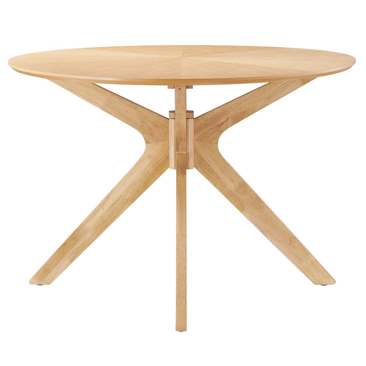 Crossroads 47" Round Oak Wood Dining Table