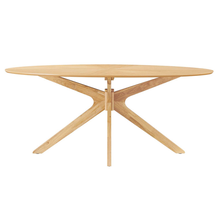 Crossroads 47" Round Oak Wood Dining Table