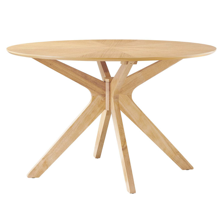 Crossroads 47" Round Oak Wood Dining Table