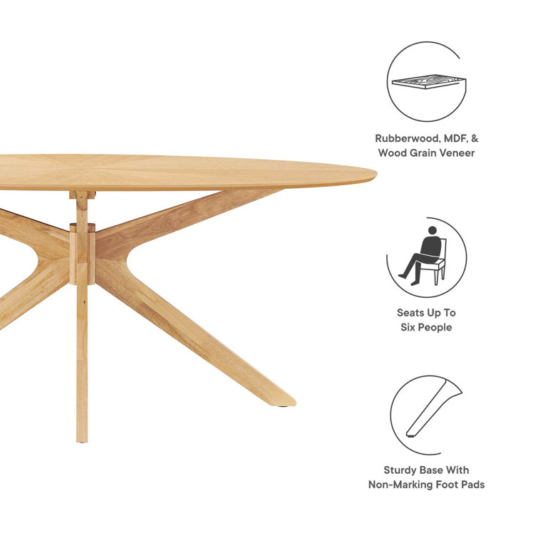 Crossroads 47" Round Oak Wood Dining Table