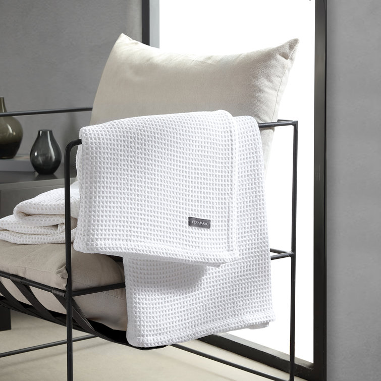 Full White Cotton Knitted Reversible Blanket