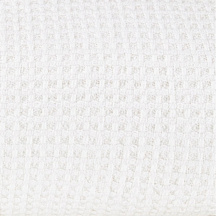 Full White Cotton Knitted Reversible Blanket