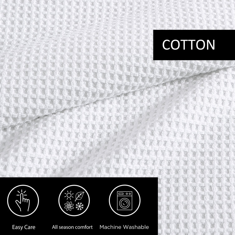 Full White Cotton Knitted Reversible Blanket