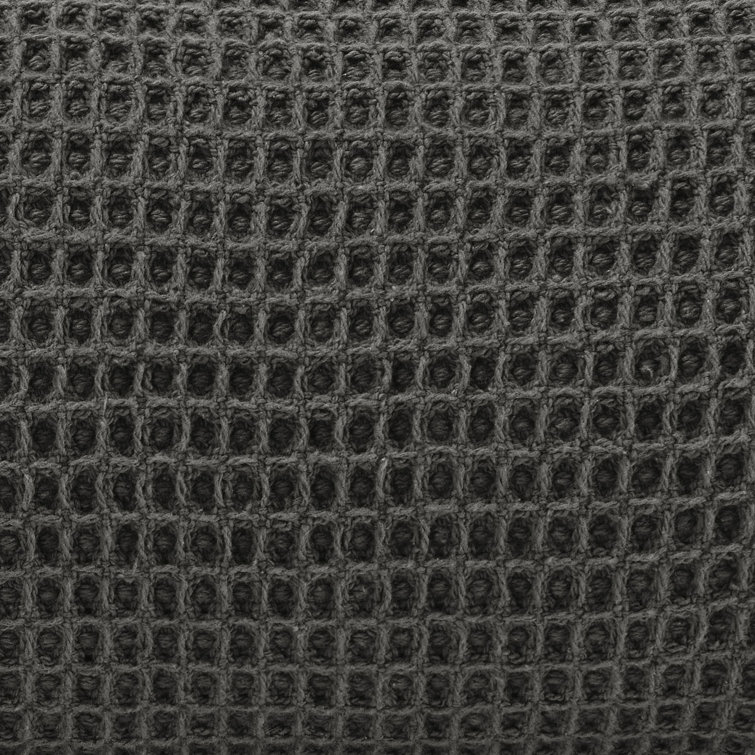 King Charcoal Cotton Waffleweave Knitted Blanket
