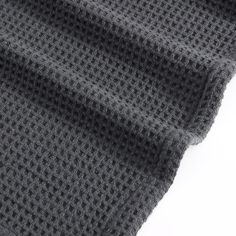 King Charcoal Cotton Waffleweave Knitted Blanket