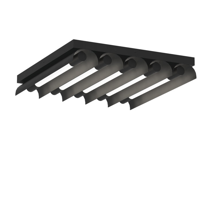 Carson 16.75" Brass and Glass LED Flush Mount in Midnight Black