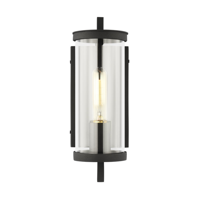 Textured Black 12.5" Dimmable Electric Wall Lantern